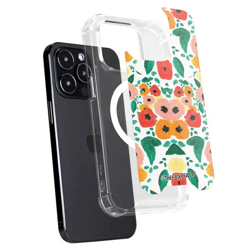 Bouffants and Broken Hearts Geometric Flowers iPhone 16 Pro MagSafe Case